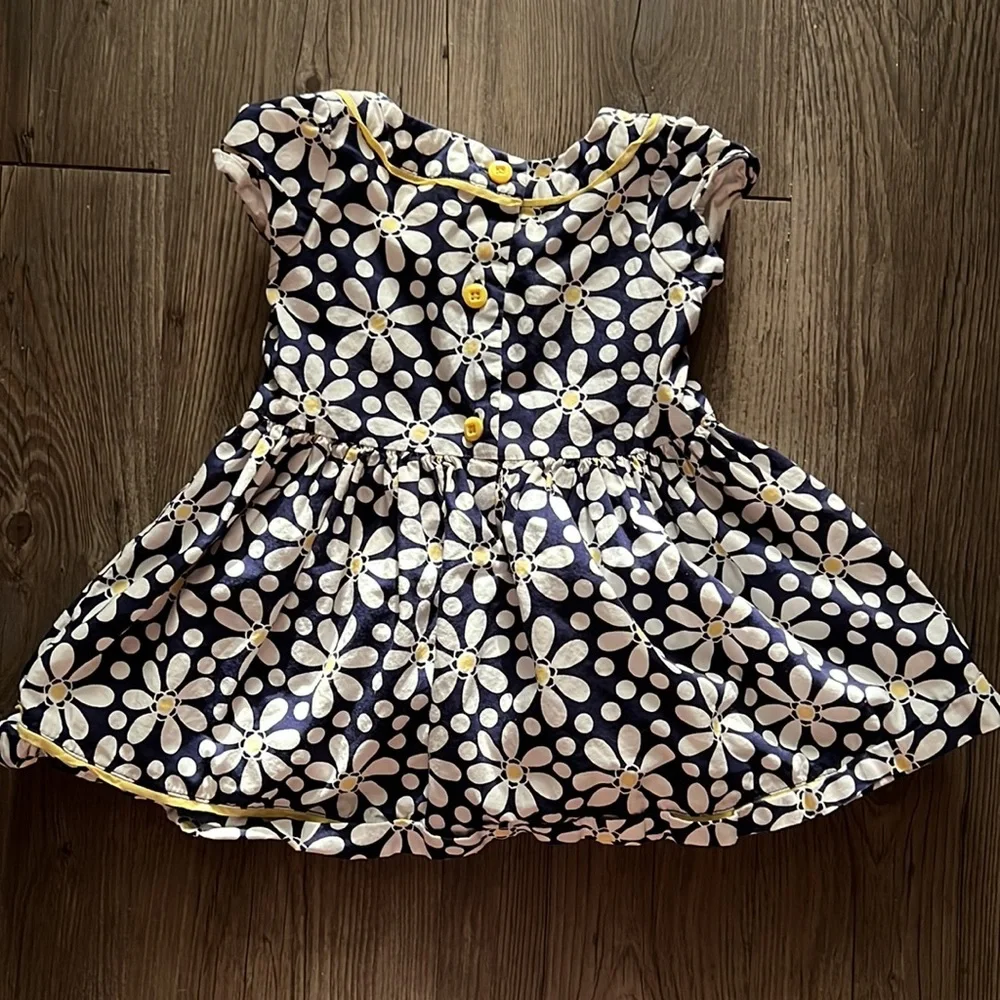 Gymboree 6-12 Months Blue & Yellow Floral Dress EUC